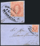 ARGENTINA: GJ.19, 2nd Printing, Superb Example Franking A Folded Cover To San Luis - Used Stamps