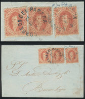 ARGENTINA: GJ.19, 1st Printing, Very Clear Impression, 3 Examples (one With VARIET - Usados