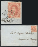 ARGENTINA: GJ.19, 1st Printing, Clear Impression, Superb Copy Franking A Folded Co - Used Stamps