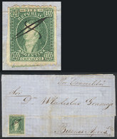 ARGENTINA: GJ.21, 10c. Very Clear Impression, Superb Example Franking An Entire Le - Usados