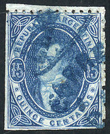 ARGENTINA: GJ.22c, 15c. Clear Impression, THIN PAPER, With Double Cancellation, It - Used Stamps