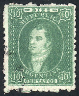 ARGENTINA: GJ.23, 10c. Worn Impression, Absolutely Superb! - Used Stamps