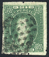 ARGENTINA: GJ.23, 10c. Dull Impression, With Dotted Cancel Of Buenos Aires, Absolu - Oblitérés