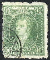 ARGENTINA: GJ.23, Worn Impression, Fantastic Example Of 10c. With Notable Plate We - Usados