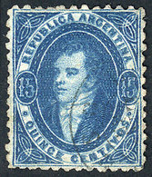 ARGENTINA: GJ.24, 15c. Dark Blue, Worn Impression, VF Quality! - Oblitérés