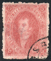 ARGENTINA: GJ.25a, 4th Printing, With Very Notable COMPLETE DOUBLE IMPRESSION Var. - Used Stamps