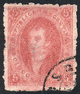 ARGENTINA: GJ.25a, 4th Printing, With Very Notable COMPLETE DOUBLE IMPRESSION Var. - Usados