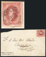 ARGENTINA: GJ.34, 8th Printing, Nice Example On Front Of A Folded Cover Sent From - Used Stamps