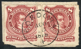 ARGENTINA: GJ.49, 2 Examples On Fragment With Complete Circular Datestamp "CORDOBA - Autres & Non Classés