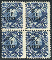ARGENTINA: GJ.72h, Block Of 4 With Variety: INVERTED Overprint, Excellent And Rare - Autres & Non Classés