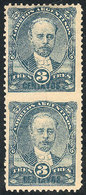 ARGENTINA: GJ.83PH, 3c. Juarez Celman, Pair IMPERFORATE BETWEEN, Excellent Quality - Other & Unclassified