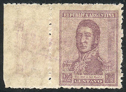 ARGENTINA: GJ.430b, Marginal Single With DOUBLE IMPRESSION Variety, One Soft And I - Autres & Non Classés