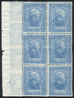 ARGENTINA: GJ.527a, 1921 5c. Mitre, Block Of 6 With DOUBLE IMPRESSION Var., One Ho - Autres & Non Classés
