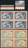 ARGENTINA: GJ.813, 2P. Fruit, Unwatermarked, Block Of 4 With Varieties: "Small Dia - Other & Unclassified