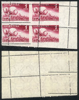 ARGENTINA: GJ.1069, 1956 Cotton (Province Of Chaco), Corner Block Of 4 With DRAMAT - Autres & Non Classés