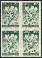 ARGENTINA: GJ.1070SG, 1956 1.50P. Yerba Mate (Province Of Misiones), Block Of 4 PR - Autres & Non Classés