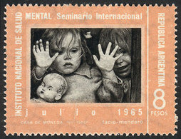 ARGENTINA: GJ.1332SG, 1965 Mental Health (children), PRINTED ON GUM Variety, Excel - Otros & Sin Clasificación