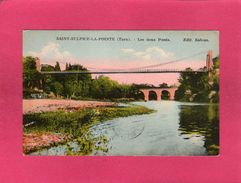 81 Tarn, Saint-Sulpice-la-Pointe, Les Deux Ponts, Colorisée, 1934, (Salvan) - Saint Sulpice