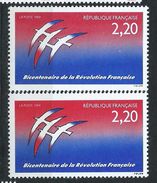 [17] Variété : N° 2560 Bicentenaire De La Révolution Française Signature FOLON Grasse + Normal ** - Neufs