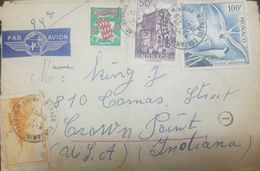A) 1955 MONACO, SHIELD OF ARMS, ARCHITECTURE, CATHEDRALE, SWALLOW, BIRDS, FAUNA, BEACH, CIRCULATED COVER FROM MONACO TO - Lettres & Documents