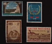 1956 New York WHO Yv. 43,Santiago Yv.189  Genève 1979 Int.court Of Justice Yv 87,1994 Palais Des Nations Yv. 278 - Autres & Non Classés