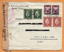 Greece 1937 Censored Cover Mailed To USA - Lettres & Documents