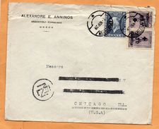 Greece 1939 Censored Cover Mailed To USA - Covers & Documents