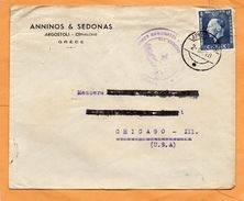 Greece 1940 Censored Cover Mailed To USA - Lettres & Documents