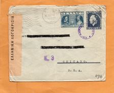 Greece 1941 Censored Cover Mailed To USA - Covers & Documents