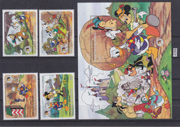 DISNEY, CAICOS ISLANDS, DONALD, 6 SOLDIERS OF FORTUNE CPL. SET, MNH, Mi: 85-88, BLOCK 13, TOP QUALITY,  See Scans - Disney