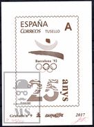 Spain Post Correos 2017, Proof Stamp Sheet - 25th Anniversary Of The Barcelona Olympic Games 1992 - Red Numbering - Essais & Réimpressions