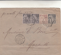 Saint Pierre Martinique To Marseille. Cover Avec Timbres Ligne A Paq. Fr. N°2 Anno 1892 - Unclassified