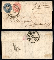 0032 AUSTRIA - 5 Kreuzer Con 19 Dentini (più Lungo Del Normale) + 10 Kreuzer (29/30) – Lettera Da Wieden In Wien A Bad W - Otros & Sin Clasificación