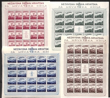 0215 CROAZIA - 1942 – Pro Aviazione In Foglietti (Unif.  50/53) Serie Completa – Gomma Integra - Andere & Zonder Classificatie