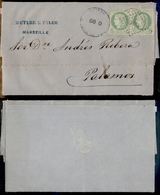 0252 FRANCIA - Coppia Del 5 Cent (Unif. 48) Su Busta Da Marsiglia A Palmas Del 3.3.74 Annullata In Arrivo - Other & Unclassified