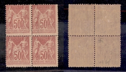0258 FRANCIA - 1886 – 50 Cent (Unif. 81 – Primo Tipo) – Quartina (1.000+) - Otros & Sin Clasificación