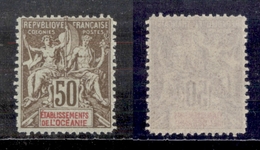 0262 FRANCIA - Occupazioni - Etablissements De L'Oceanie - 1900 – 50 Cent (Mich. 20) – Nuovo Con Gomma - Otros & Sin Clasificación