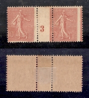 0271 FRANCIA - 1903 – Coppia 10 Cent (Unif. 129) Con Dentellatura Verticale Spostata Sull'interspazio E Numero Di Tavola - Other & Unclassified