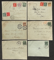 0305 FRANCIA - 1907/1910 – Taxe Reduite – 6 Buste Postali Usate – Due Con Affrancature Complementari - Sonstige & Ohne Zuordnung