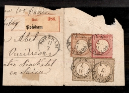 0323 GERMANIA - Reich - 1872 – Tricolore – 1 Groschen + 21/2 Groschen + Coppia Del 5 Groschen (Unif. 16+18+19) Su Framme - Otros & Sin Clasificación