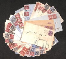 0336 GERMANIA - 1875/1879 – 4 Cartoline E 29 Lettere D'archivio Con Varie Affrancature (31-32-33) Anche Multiple Del Per - Otros & Sin Clasificación