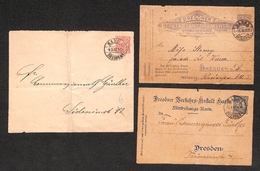 0345 GERMANIA - Hansa/Dresden – 1897 – Tre Interi (2 Cartoline + 1 Busta) Usati - Sonstige & Ohne Zuordnung