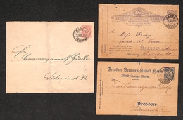 0345 GERMANIA - Hansa/Dresden – 1897 – Tre Interi (2 Cartoline + 1 Busta) Usati - Andere & Zonder Classificatie