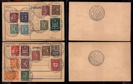 0358 GERMANIA - Post Wertzeichenausstellung 1922/Berlin W62 15.10.22 – Due Cartoline Affrancate Con Valori Misti - Sonstige & Ohne Zuordnung