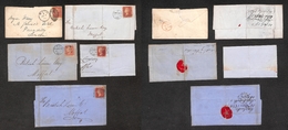 0425 GRAN BRETAGNA - 1864/1874 – Cinque Lettere Con Numerali Su 1 Penny (Unif. 26) – Da Esaminare - Autres & Non Classés