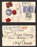 0460 INDIA - 1911 – Registered Letter Assicurata Da Apollo Bandar (Mumbai) A Torino - Otros & Sin Clasificación