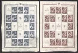 0477 JUGOSLAVIA - 1941 – 2° Esposizione Filatelica (Unif. 397/398) In 2 Foglietti Con Appendici – Gomma In Gran Parte In - Andere & Zonder Classificatie