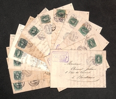 0581 SVIZZERA - 1882/1885 – 25 Cent (Unif. 72) – Lotto Di 12 Lettere D'archivio Per Bordeaux - Otros & Sin Clasificación