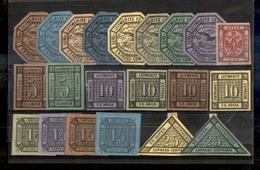 0633 EMISSIONE PRIVATA - 1867 – Leitmeritz Hofer Express Compagnie – 21 Valori Di Colori Diversi Su Cartoncino - Autres & Non Classés
