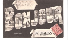 Bonjour De Châlons-sur-Marne (Châlons-Champagne-Marne)-Ecrite En 1906-Multivues En Très Bon état - Châlons-sur-Marne